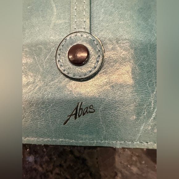 Abas leather slim double sided card holder /bill holder - snap closure - Picture 2 of 6